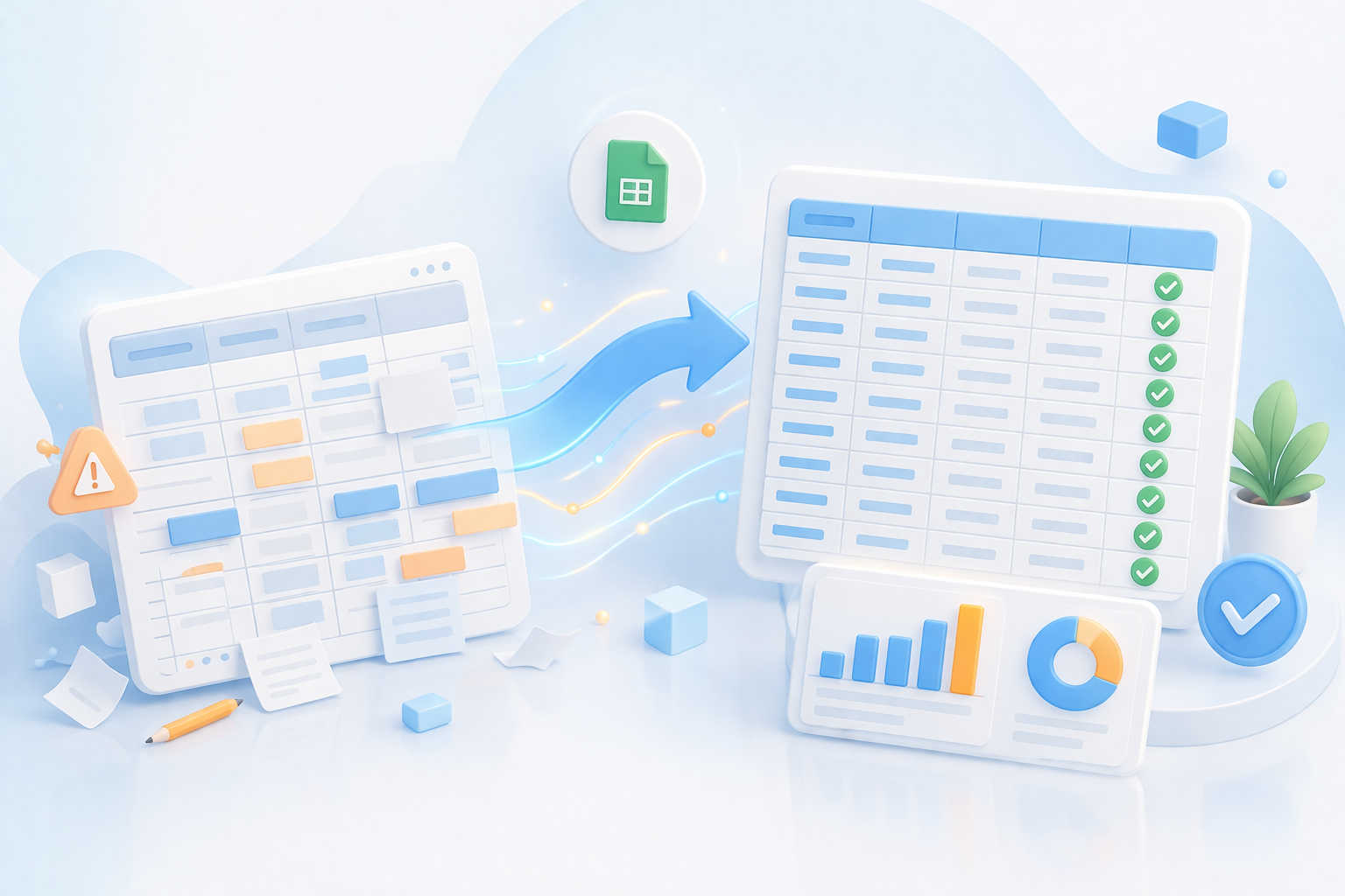 スプレッドシート自動化の成果イラスト